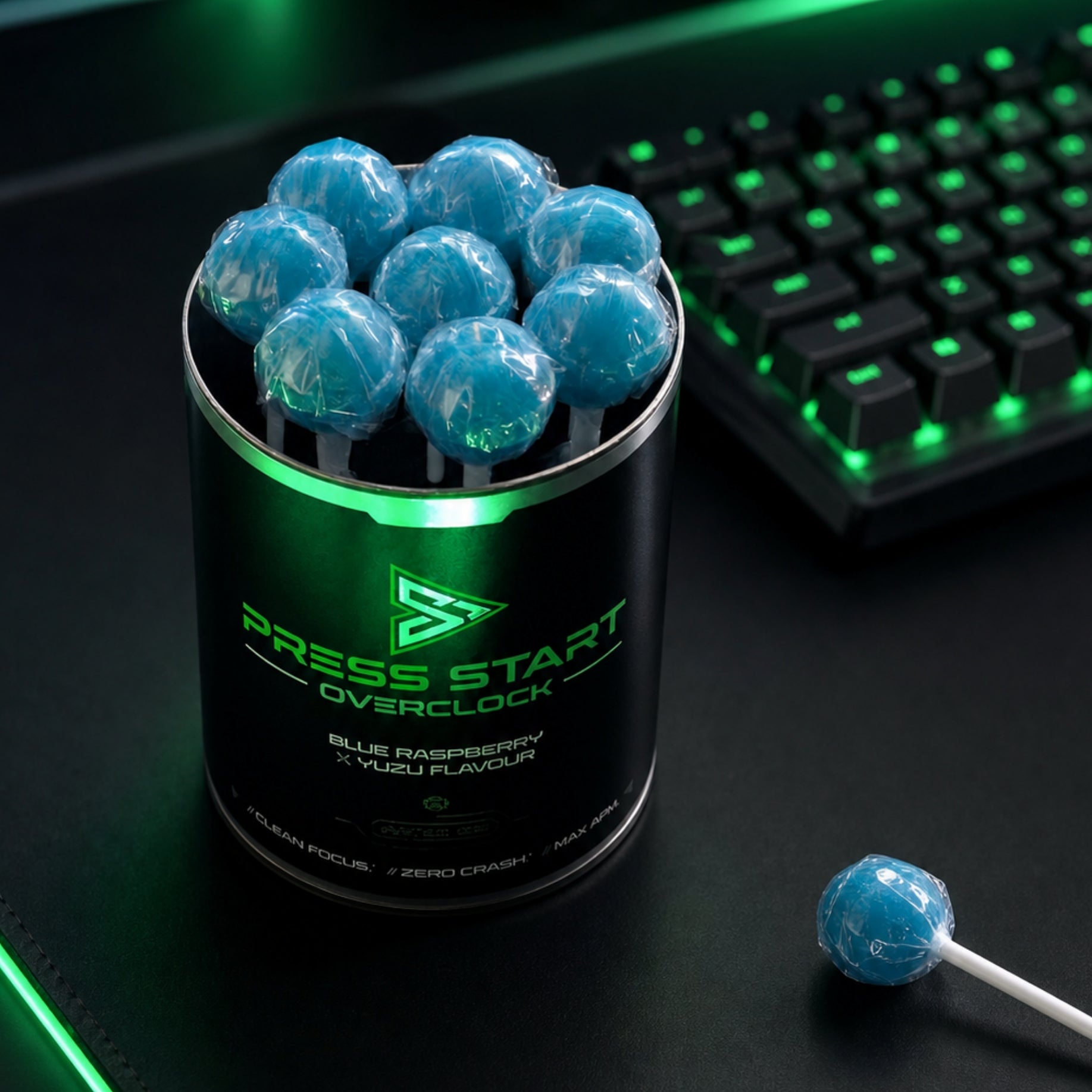 Press Start Overclock - Performance-Lollipops (8er-Dose)